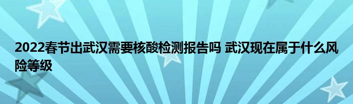 2022春節(jié)出武漢需要核酸檢測報(bào)告嗎 武漢現(xiàn)在屬于什么風(fēng)險(xiǎn)等級(jí)