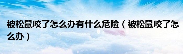 被松鼠咬了怎么辦有什么危險（被松鼠咬了怎么辦）