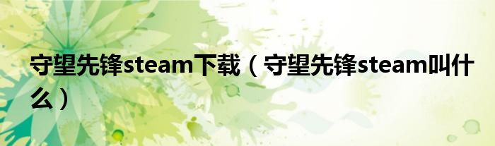 守望先鋒steam下載（守望先鋒steam叫什么）