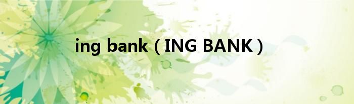 ing bank（ING BANK）