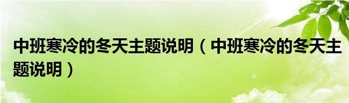 中班寒冷的冬天主題說(shuō)明（中班寒冷的冬天主題說(shuō)明）