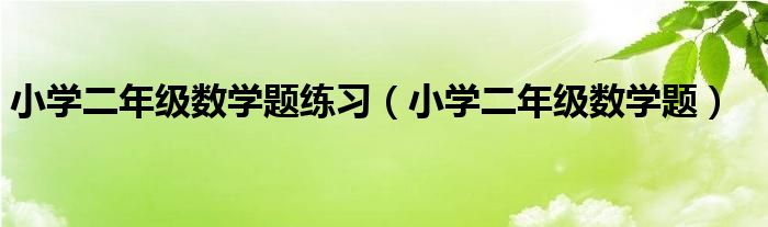 小學(xué)二年級(jí)數(shù)學(xué)題練習(xí)（小學(xué)二年級(jí)數(shù)學(xué)題）