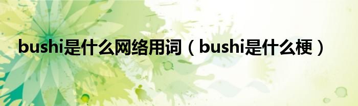 bushi是什么網(wǎng)絡(luò)用詞（bushi是什么梗）