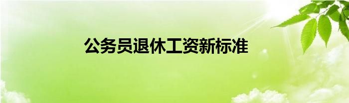 公務(wù)員退休工資新標(biāo)準(zhǔn)