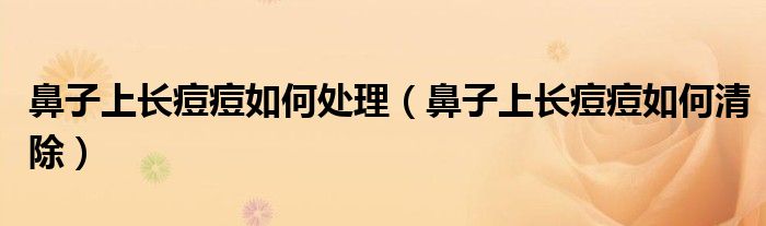 鼻子上長痘痘如何處理（鼻子上長痘痘如何清除）