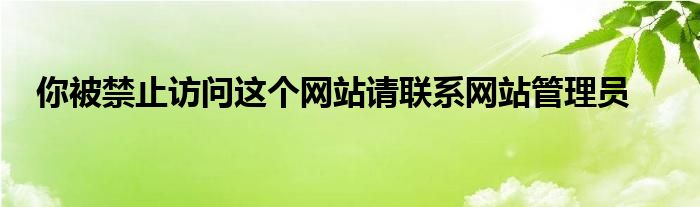 你被禁止訪問這個(gè)網(wǎng)站請(qǐng)聯(lián)系網(wǎng)站管理員