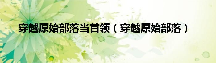 穿越原始部落當(dāng)首領(lǐng)（穿越原始部落）