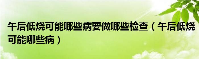午后低燒可能哪些病要做哪些檢查（午后低燒可能哪些病）