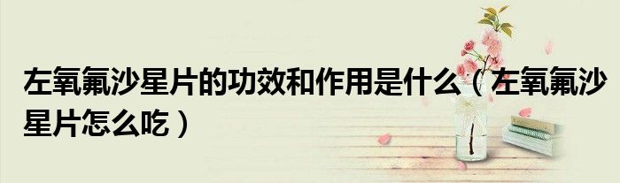 左氧氟沙星片的功效和作用是什么（左氧氟沙星片怎么吃）