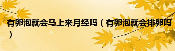 有卵泡就會(huì)馬上來(lái)月經(jīng)嗎（有卵泡就會(huì)排卵嗎）