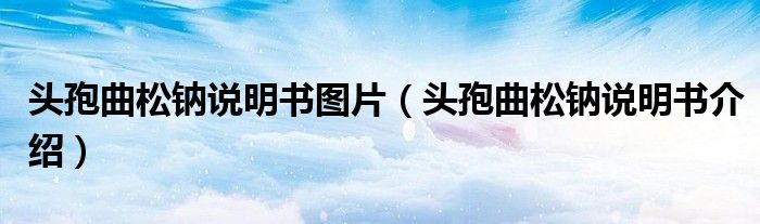 頭孢曲松鈉說明書圖片（頭孢曲松鈉說明書介紹）