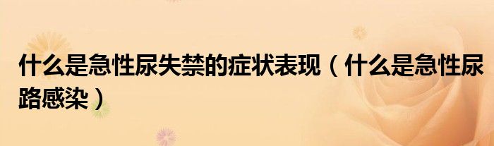 什么是急性尿失禁的癥狀表現(xiàn)（什么是急性尿路感染）
