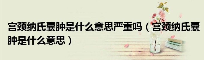 宮頸納氏囊腫是什么意思嚴(yán)重嗎（宮頸納氏囊腫是什么意思）