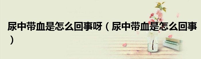 尿中帶血是怎么回事呀(尿中帶血是怎么回事)