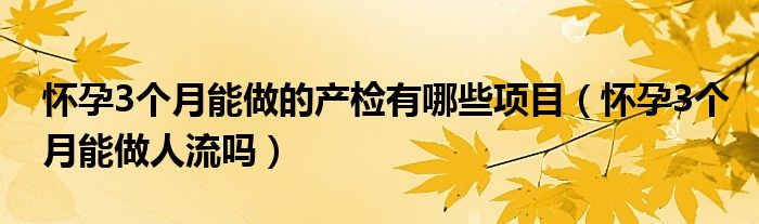 懷孕3個(gè)月能做的產(chǎn)檢有哪些項(xiàng)目（懷孕3個(gè)月能做人流嗎）