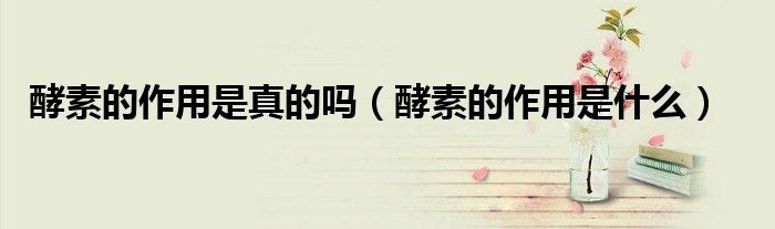 酵素的作用是真的嗎（酵素的作用是什么）