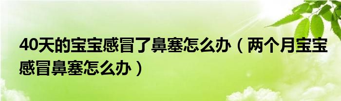 40天的寶寶感冒了鼻塞怎么辦（兩個(gè)月寶寶感冒鼻塞怎么辦）