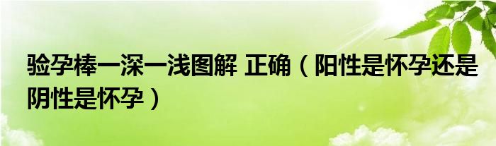 驗(yàn)孕棒一深一淺圖解 正確（陽(yáng)性是懷孕還是陰性是懷孕）