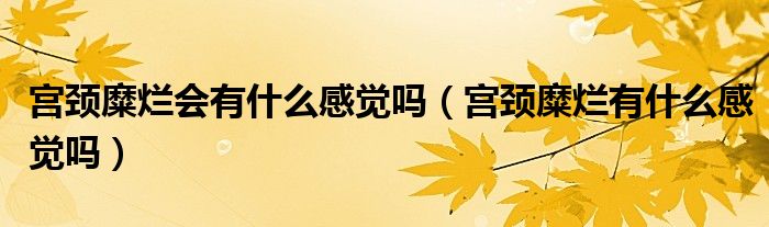 宮頸糜爛會(huì)有什么感覺嗎（宮頸糜爛有什么感覺嗎）