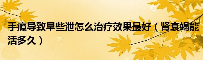 手癮導(dǎo)致早些泄怎么治療效果最好（腎衰竭能活多久）