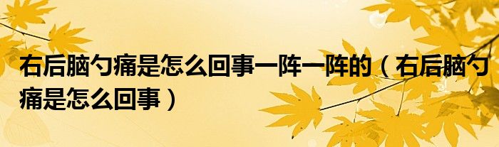 右后腦勺痛是怎么回事一陣一陣的（右后腦勺痛是怎么回事）