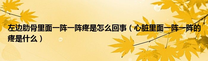 左邊肋骨里面一陣一陣疼是怎么回事（心臟里面一陣一陣的疼是什么）