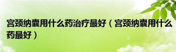 宮頸納囊用什么藥治療最好（宮頸納囊用什么藥最好）