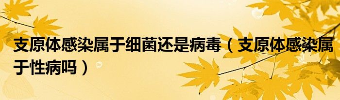 支原體感染屬于細菌還是病毒（支原體感染屬于性病嗎）