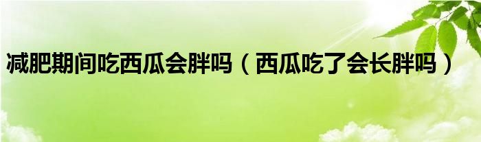 減肥期間吃西瓜會胖嗎（西瓜吃了會長胖嗎）