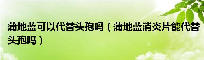 蒲地藍(lán)可以代替頭孢嗎（蒲地藍(lán)消炎片能代替頭孢嗎）