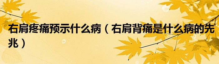 右肩疼痛預(yù)示什么?。ㄓ壹绫惩词鞘裁床〉南日祝? /></span>
		<span id=