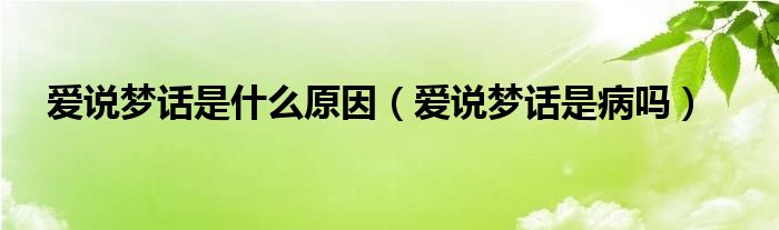 愛說夢(mèng)話是什么原因（愛說夢(mèng)話是病嗎）