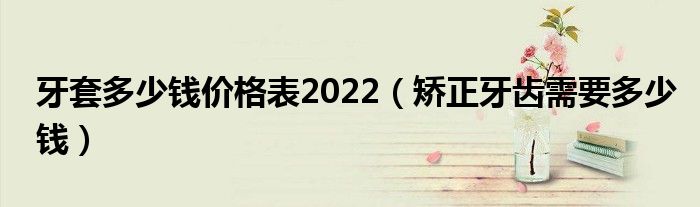 牙套多少錢價格表2022（矯正牙齒需要多少錢）