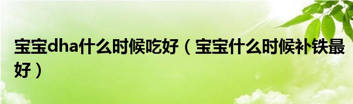 寶寶dha什么時(shí)候吃好（寶寶什么時(shí)候補(bǔ)鐵最好）