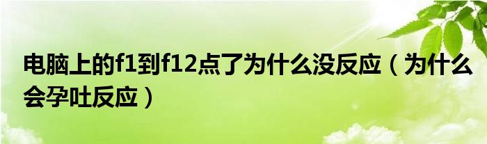 電腦上的f1到f12點(diǎn)了為什么沒反應(yīng)（為什么會(huì)孕吐反應(yīng)）