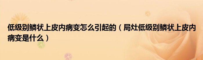 低級(jí)別鱗狀上皮內(nèi)病變怎么引起的（局灶低級(jí)別鱗狀上皮內(nèi)病變是什么）