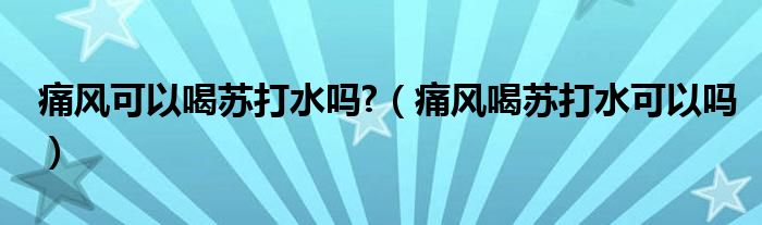 痛風(fēng)可以喝蘇打水嗎?（痛風(fēng)喝蘇打水可以嗎）