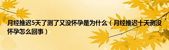 月經(jīng)推遲5天了測了又沒懷孕是為什么（月經(jīng)推遲十天測沒懷孕怎么回事）