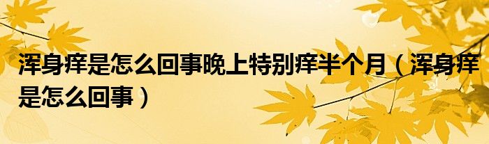 渾身癢是怎么回事晚上特別癢半個(gè)月（渾身癢是怎么回事）