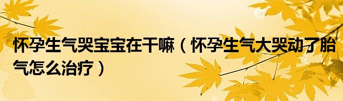 懷孕生氣哭寶寶在干嘛（懷孕生氣大哭動了胎氣怎么治療）