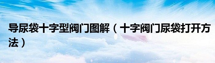 導尿袋十字型閥門圖解（十字閥門尿袋打開方法）