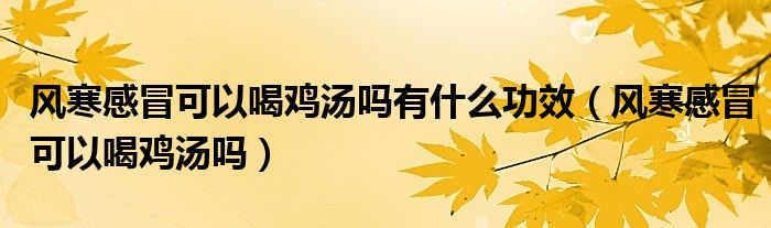 風(fēng)寒感冒可以喝雞湯嗎有什么功效（風(fēng)寒感冒可以喝雞湯嗎）