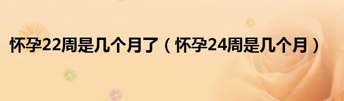 懷孕22周是幾個(gè)月了（懷孕24周是幾個(gè)月）