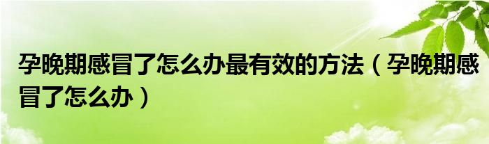 孕晚期感冒了怎么辦最有效的方法（孕晚期感冒了怎么辦）