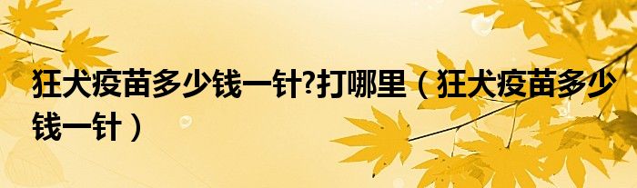 狂犬疫苗多少錢(qián)一針?打哪里（狂犬疫苗多少錢(qián)一針）