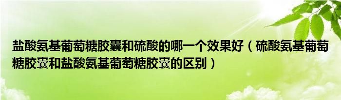 鹽酸氨基葡萄糖膠囊和硫酸的哪一個(gè)效果好（硫酸氨基葡萄糖膠囊和鹽酸氨基葡萄糖膠囊的區(qū)別）