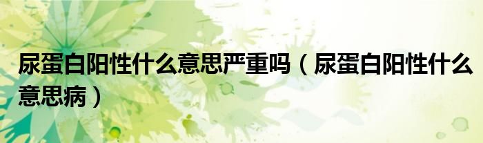 尿蛋白陽性什么意思嚴重嗎（尿蛋白陽性什么意思?。?class='thumb lazy' /></a>
		    <header>
		<h2><a  href=