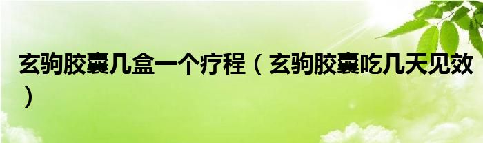 玄駒膠囊?guī)缀幸粋€(gè)療程（玄駒膠囊吃幾天見(jiàn)效）