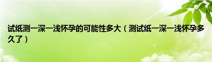 試紙測一深一淺懷孕的可能性多大（測試紙一深一淺懷孕多久了）