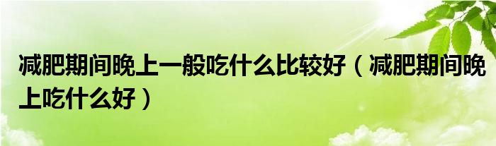 減肥期間晚上一般吃什么比較好（減肥期間晚上吃什么好）